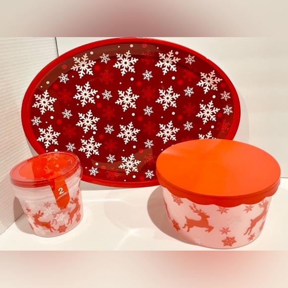 🦌Holiday 4Pc Bundle- Red Snowflake/ Reindeer Design NWT - Picture 12 of 13